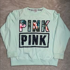 Victoria secrete PINK light green sweatshirt